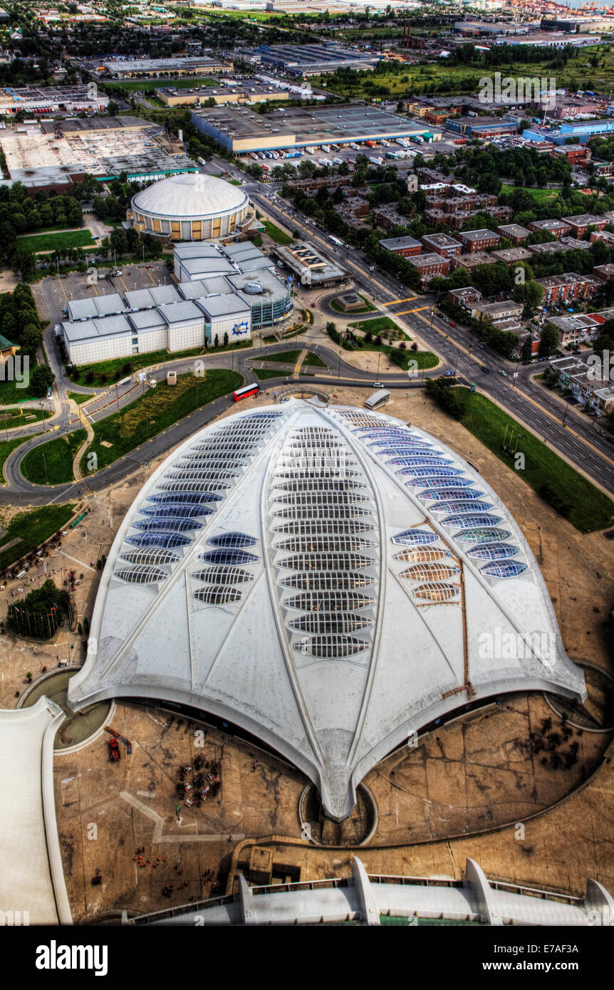 An aerial view of the Biodome in Montreal, Quebec Stock Photo