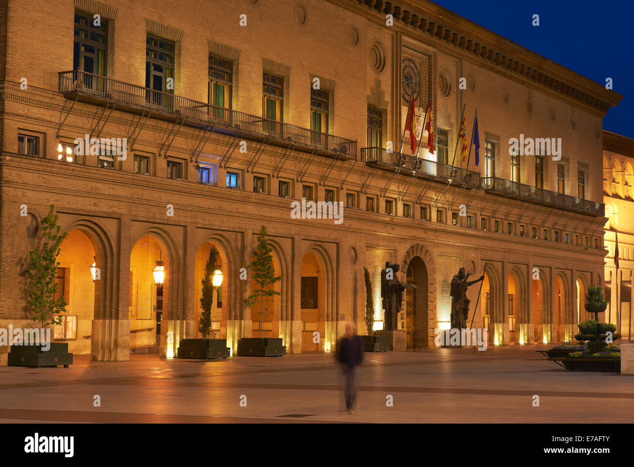 Town Hall, Plaza del Pilar square, Zaragoza, Aragon, Spain Stock Photo