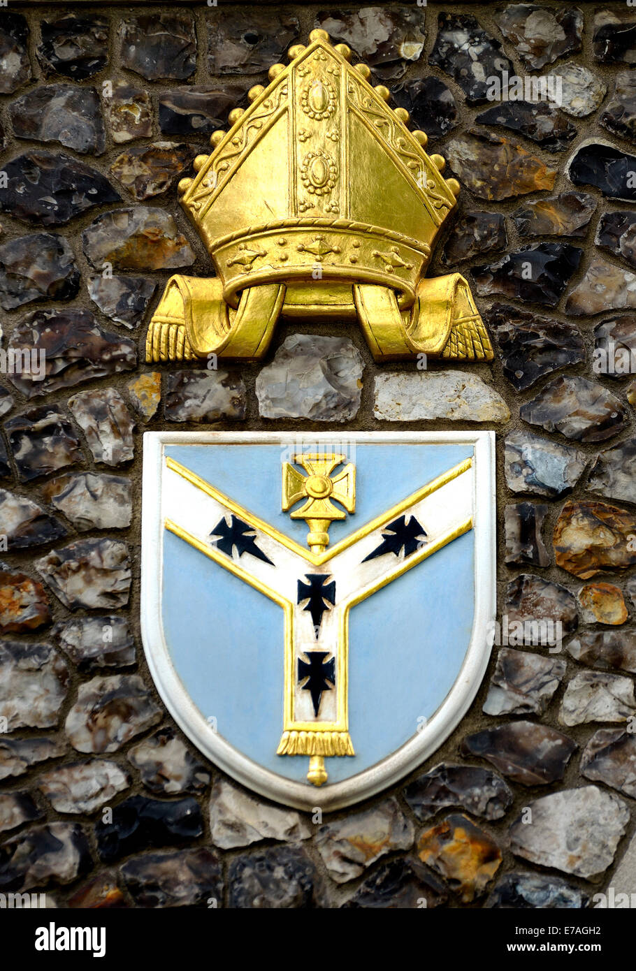 London, England, UK. Church House, Dean's Yard, Westminster. Coat of Arms on the facade: Archbishop of Canterbury Stock Photo