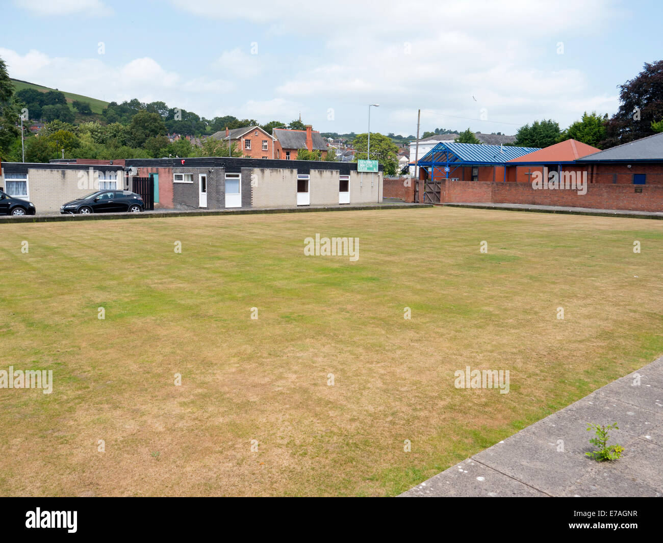 Newtown Back Lane bowling club bowling green, Powys Wales UK Stock Photo