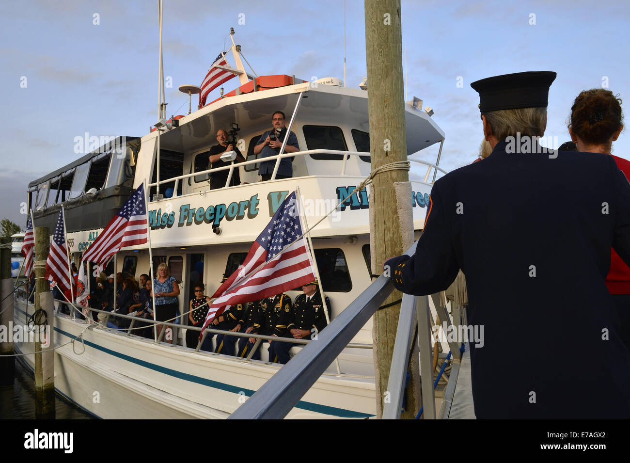 Freeport, New York, USA. 10th Sep, 2014. After a dockside remembrance