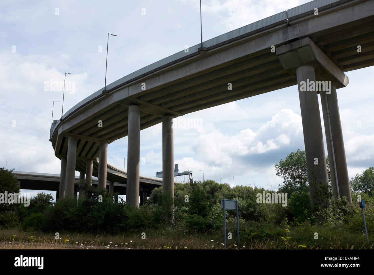 Motorway Flyover Tall Interstate Highway Road Concrete Stock Photo