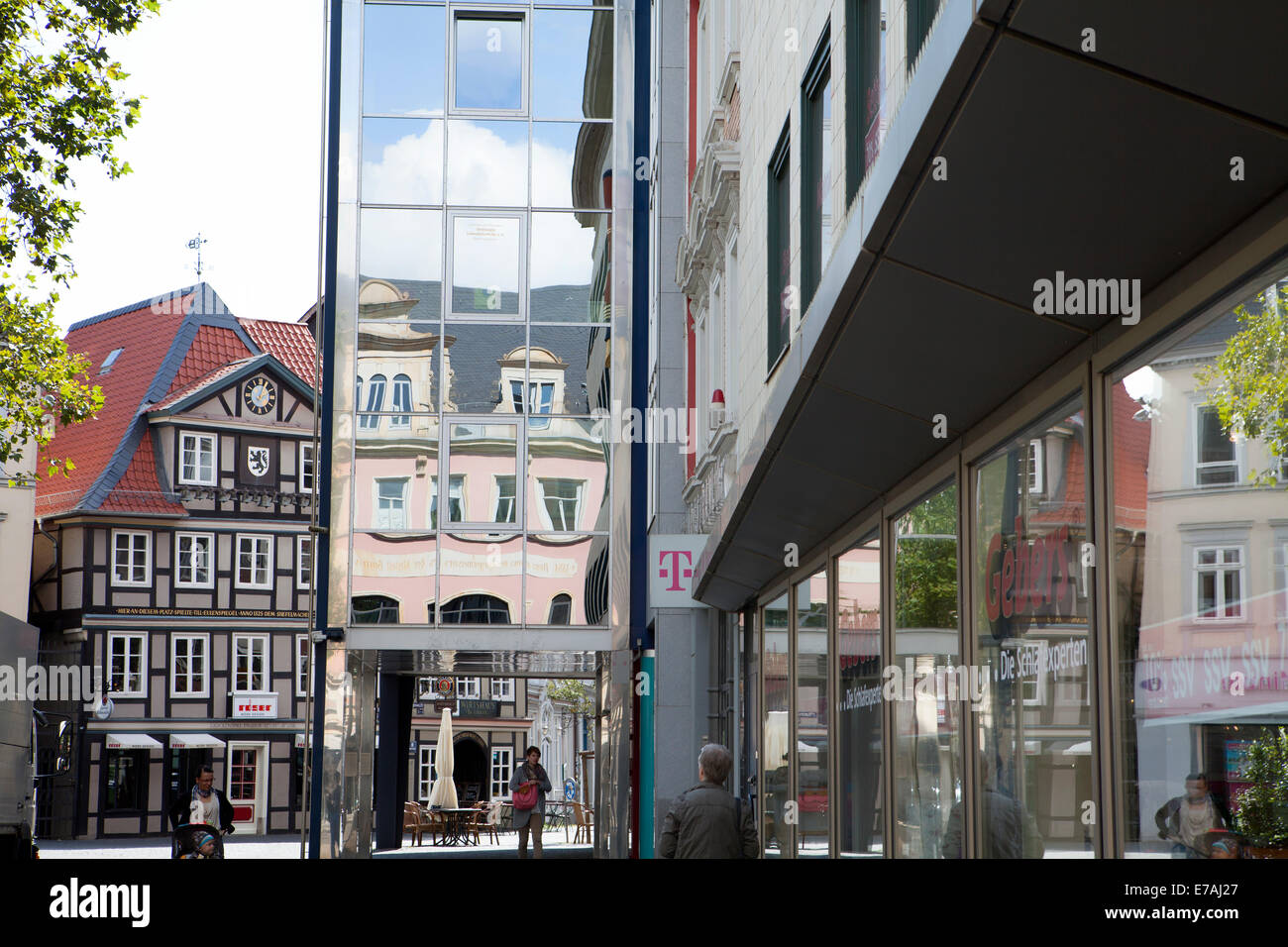 Pedestrian zone, Braunschweig, Brunswick, Lower Saxony, Germany, Europe, Stock Photo