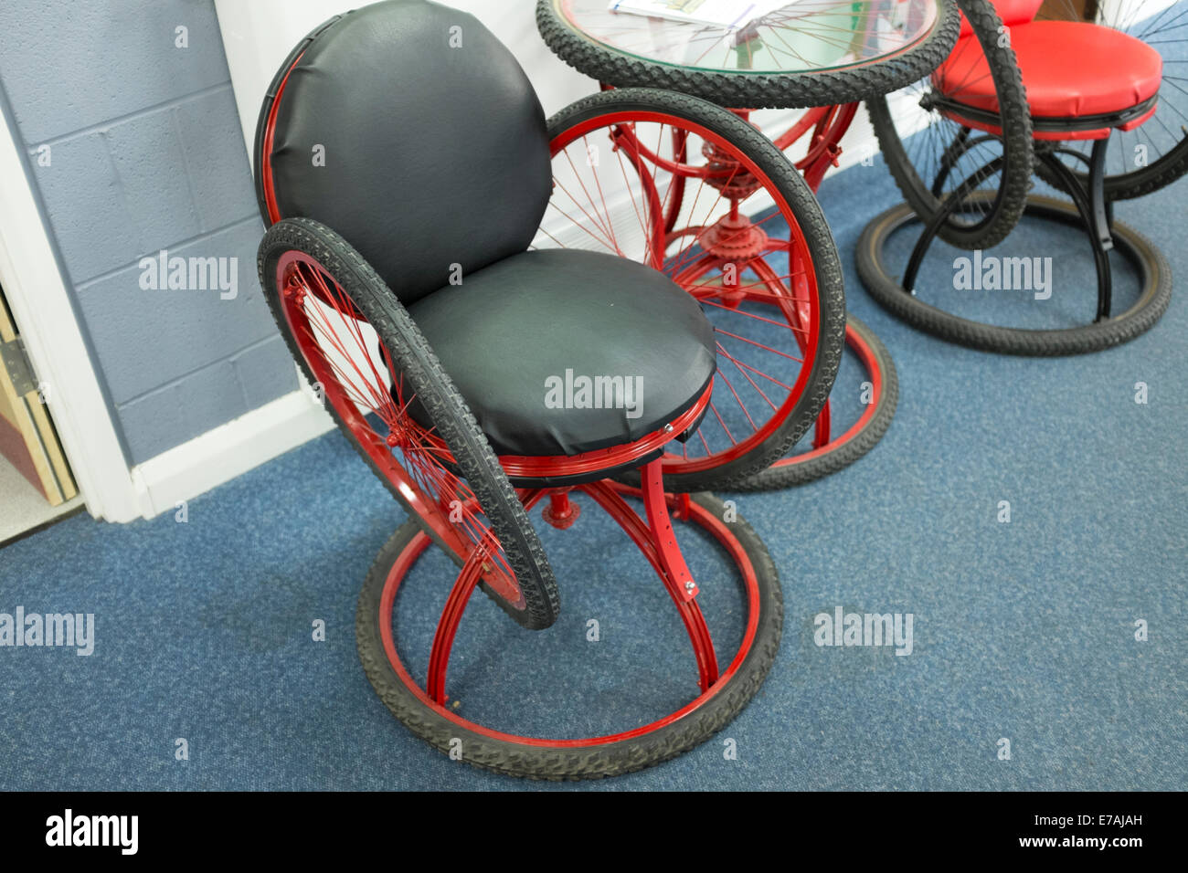 Seat Chair made from Bike Wheels Bicycle Cycling Stock Photo Alamy