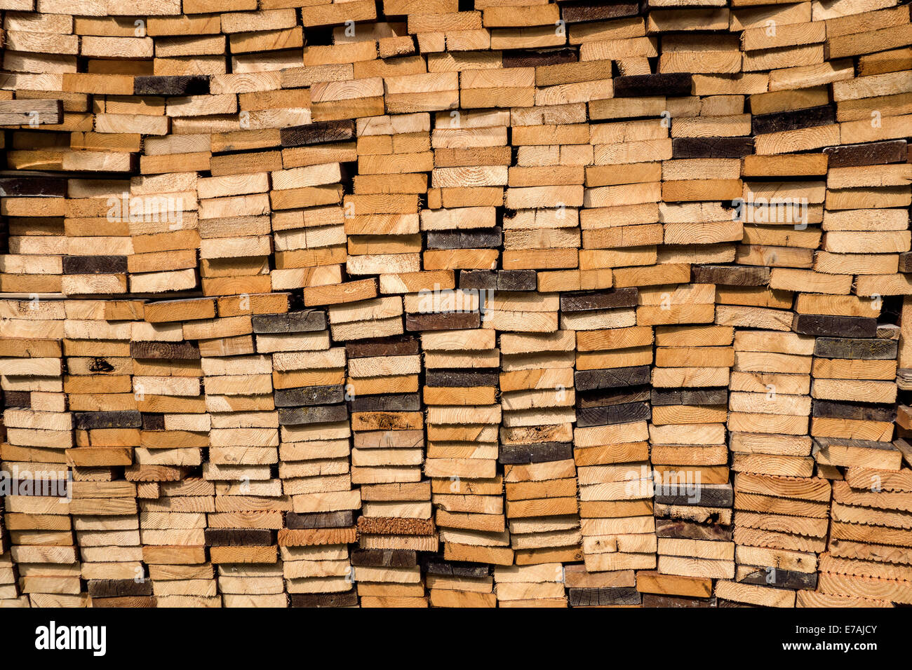 Piled boards Stock Photo