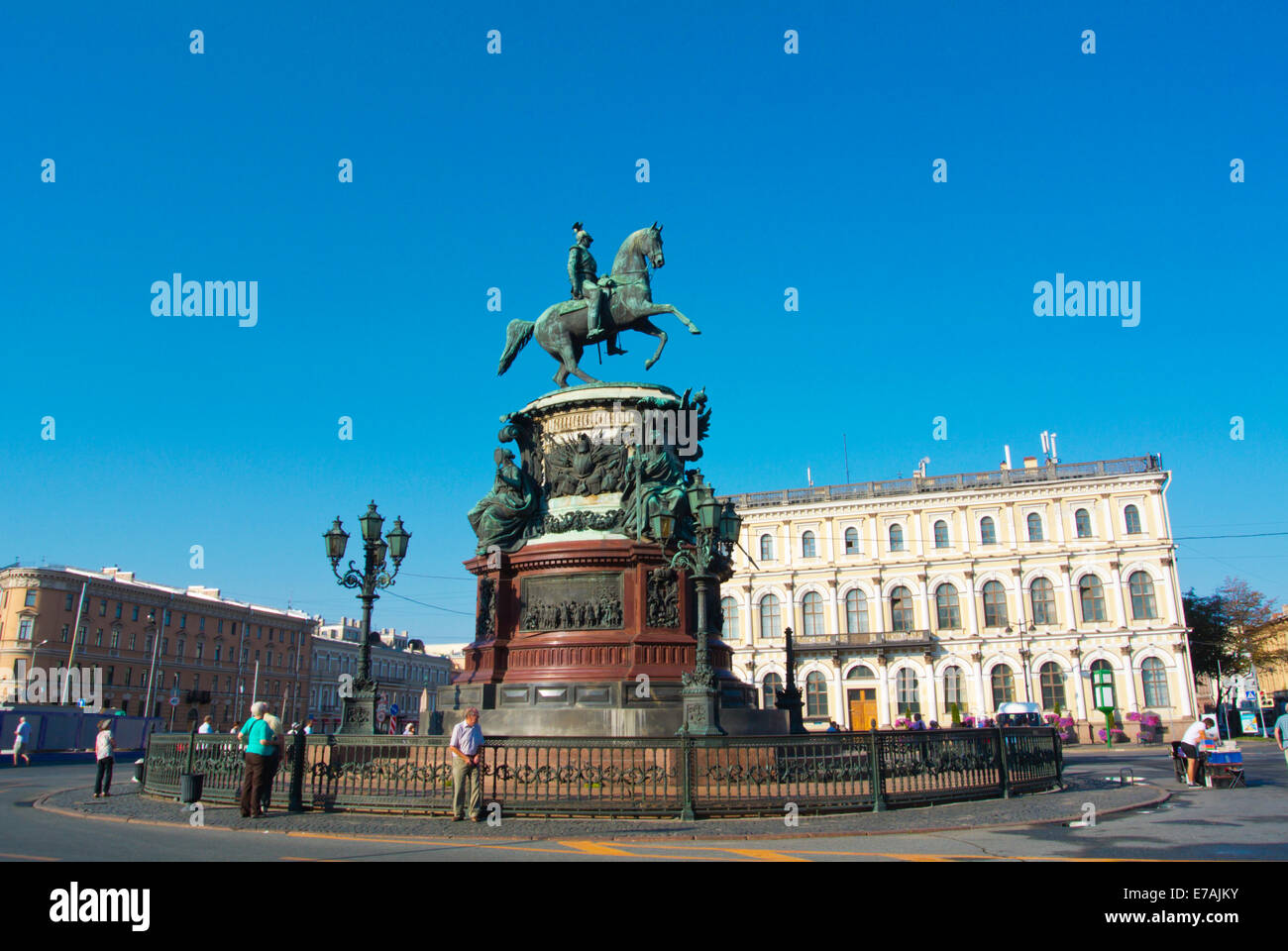 Statue of Nicholas I, St Isaac's Square, central Saint Petersburg, Russia, Europe Stock Photo