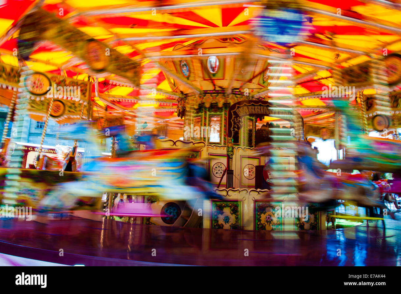 View of Carousel with horses on