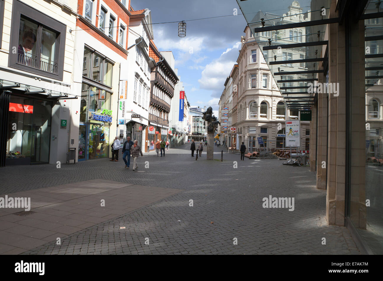 Pedestrian zone, Braunschweig, Brunswick, Lower Saxony, Germany, Europe, Stock Photo