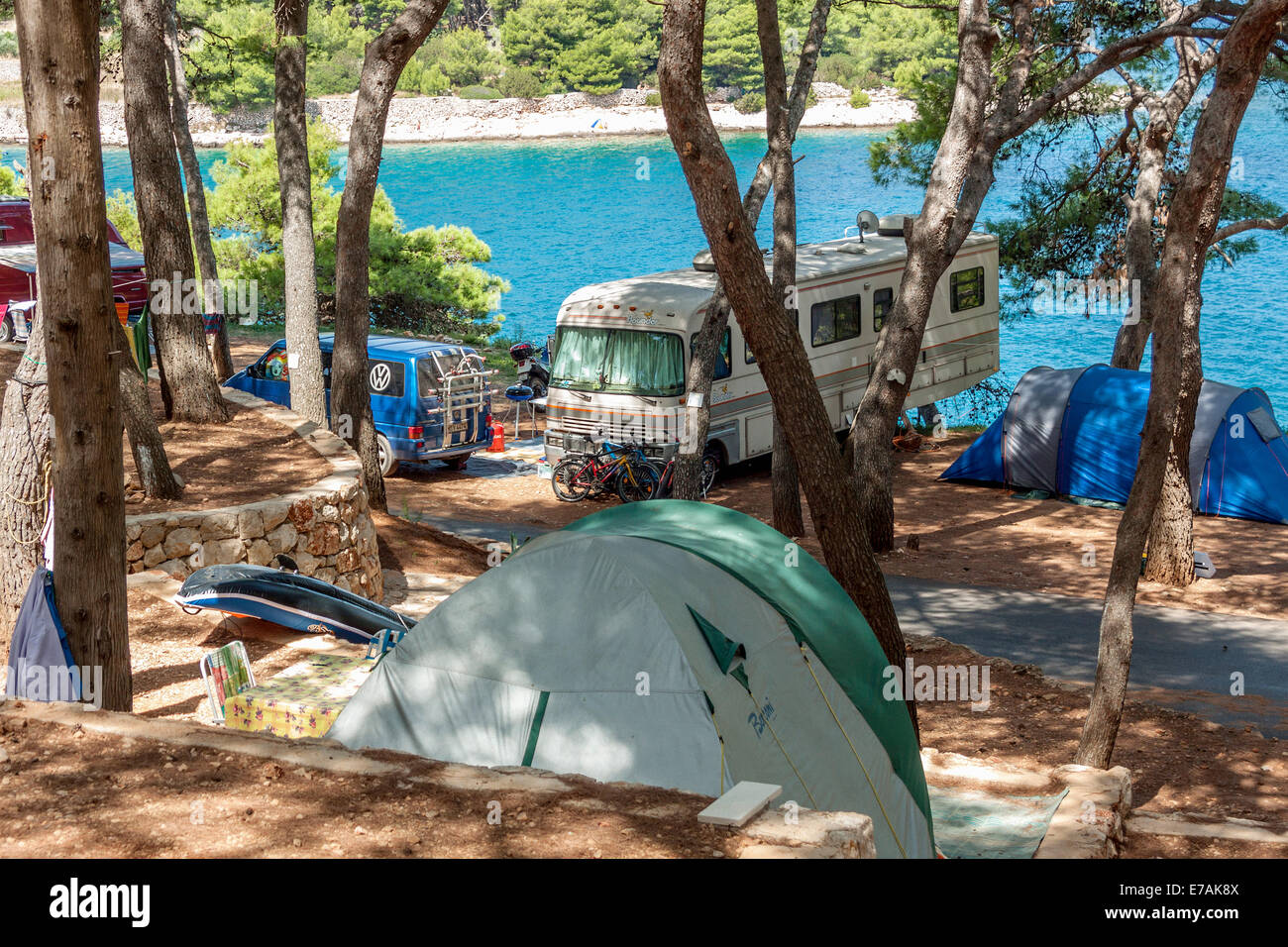 Holiday Campsite In Jelsa Hvar Island Croatia Stock Photo Alamy