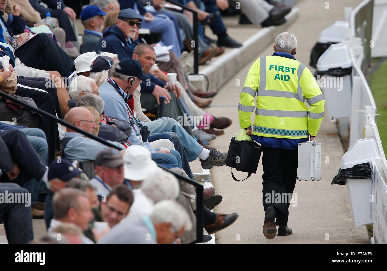 First Aid officer at an outdoor sporting event Stock Photo Alamy