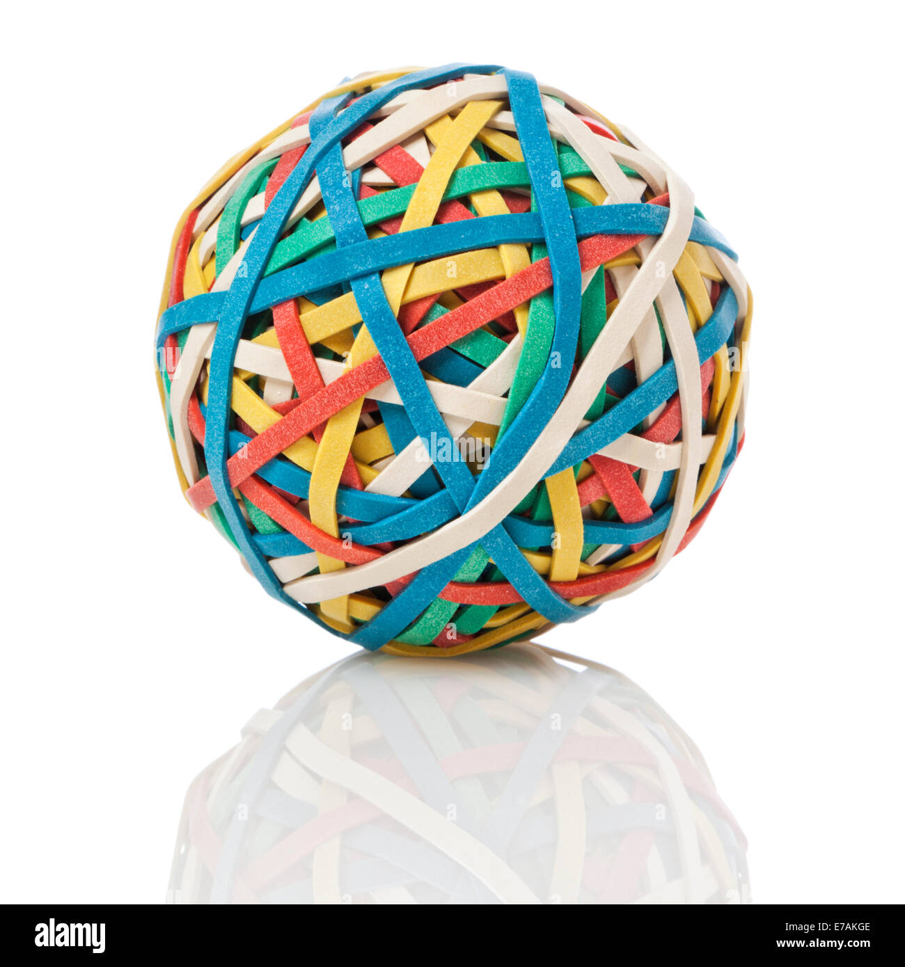 Rubber band ball isolated on white background Stock Photo