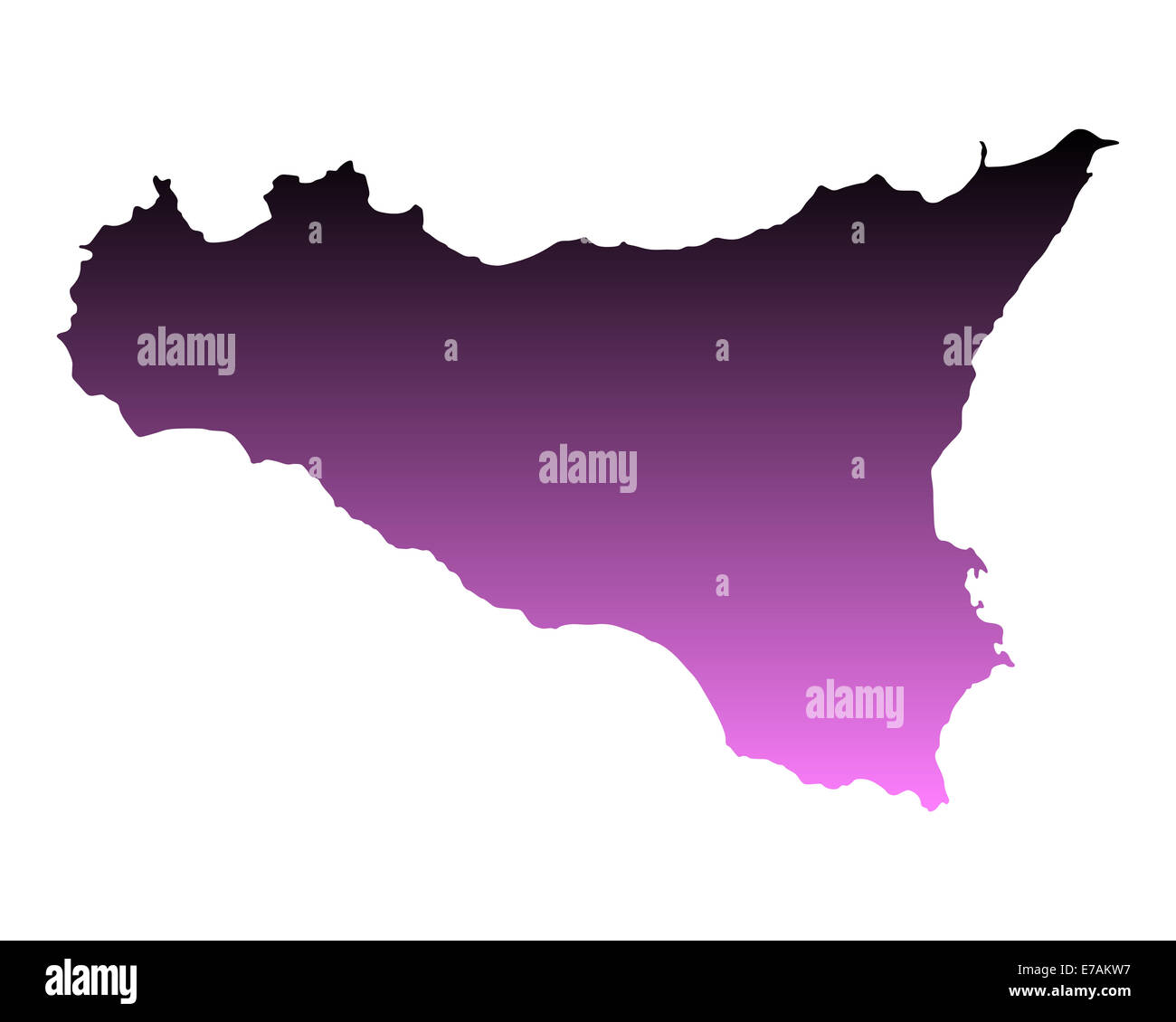 Map of Sicily Stock Photo - Alamy