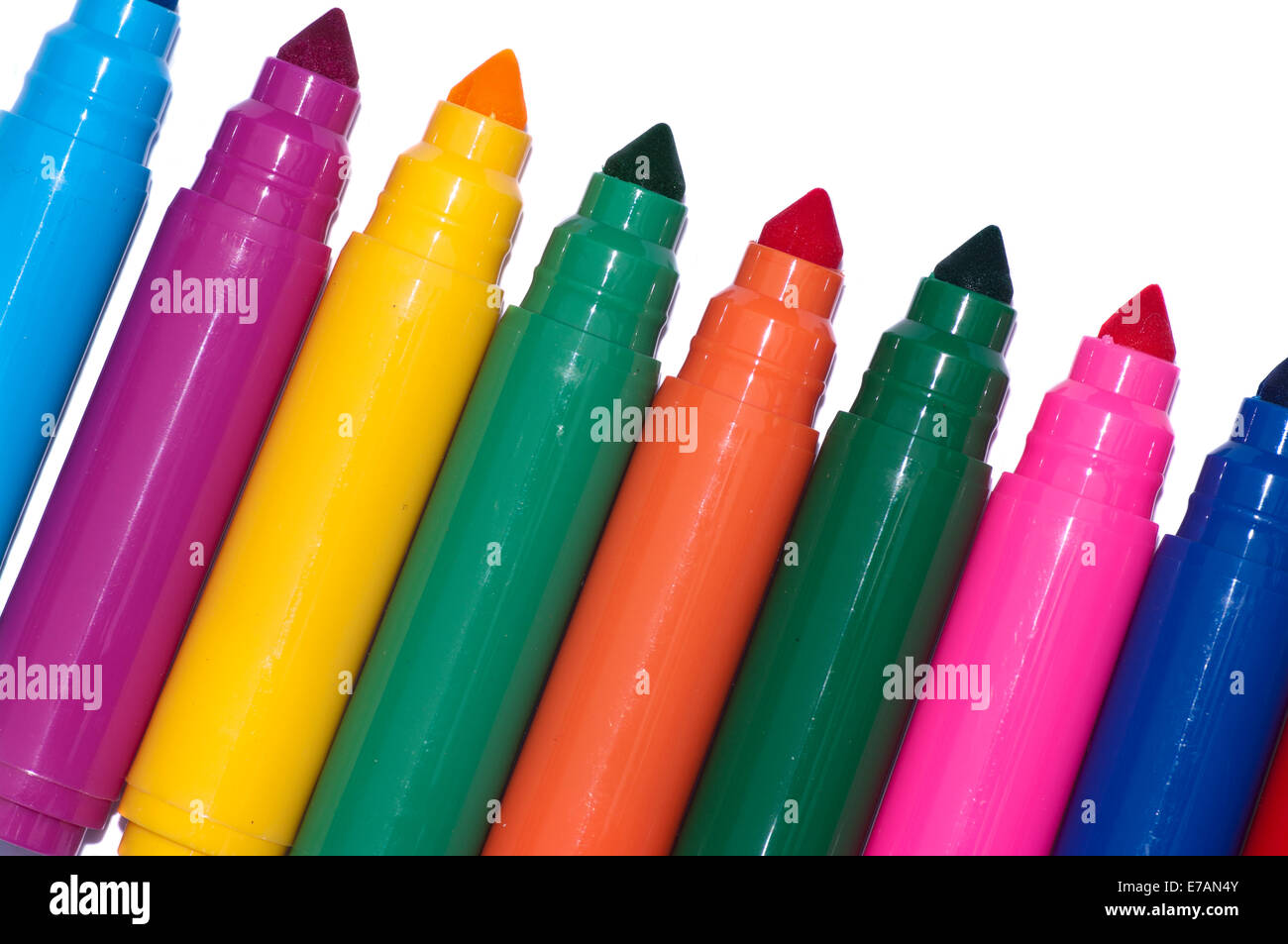 Coloured Childrens Colouring Pens Stock Photo