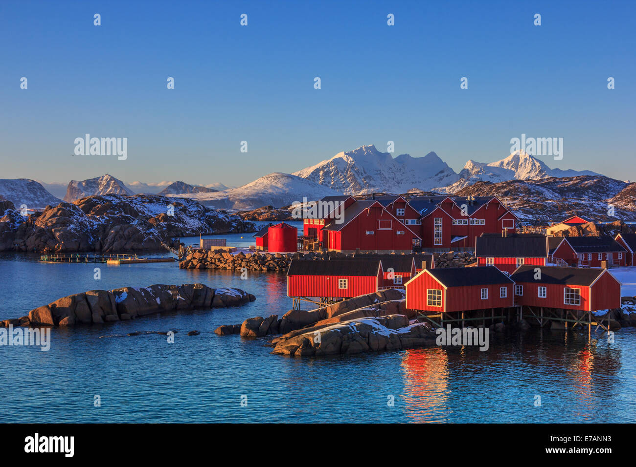 Fishing village in the Lofoten Islands Stock Photo