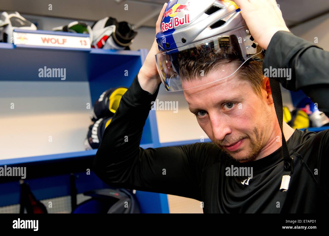 Munich, Germany. 11th Sep, 2014. Marcel Wolf of ice hockey club EHC ...