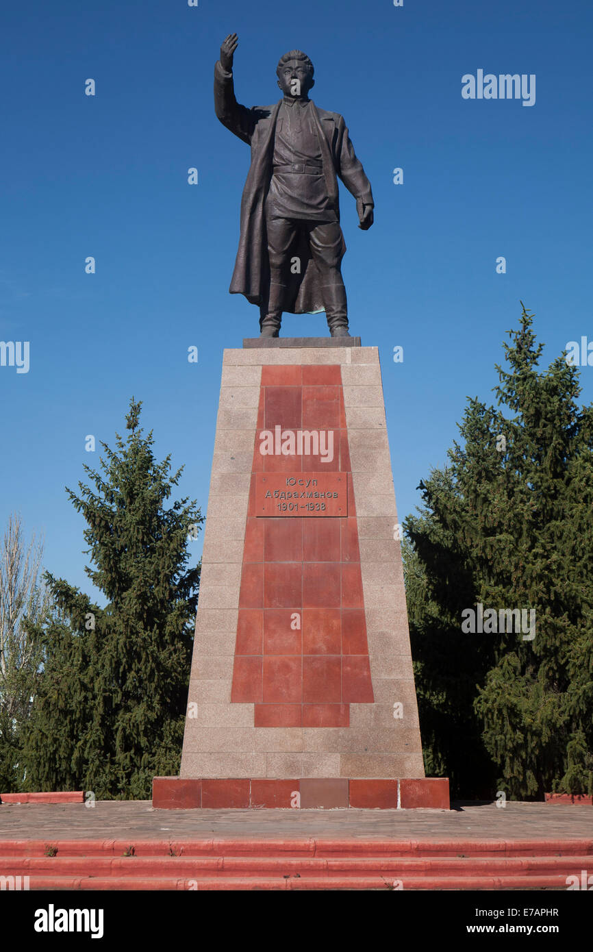 Statue of Yusup Abdrakhmanov, Karakol, Kyrgyzstan. Stock Photo