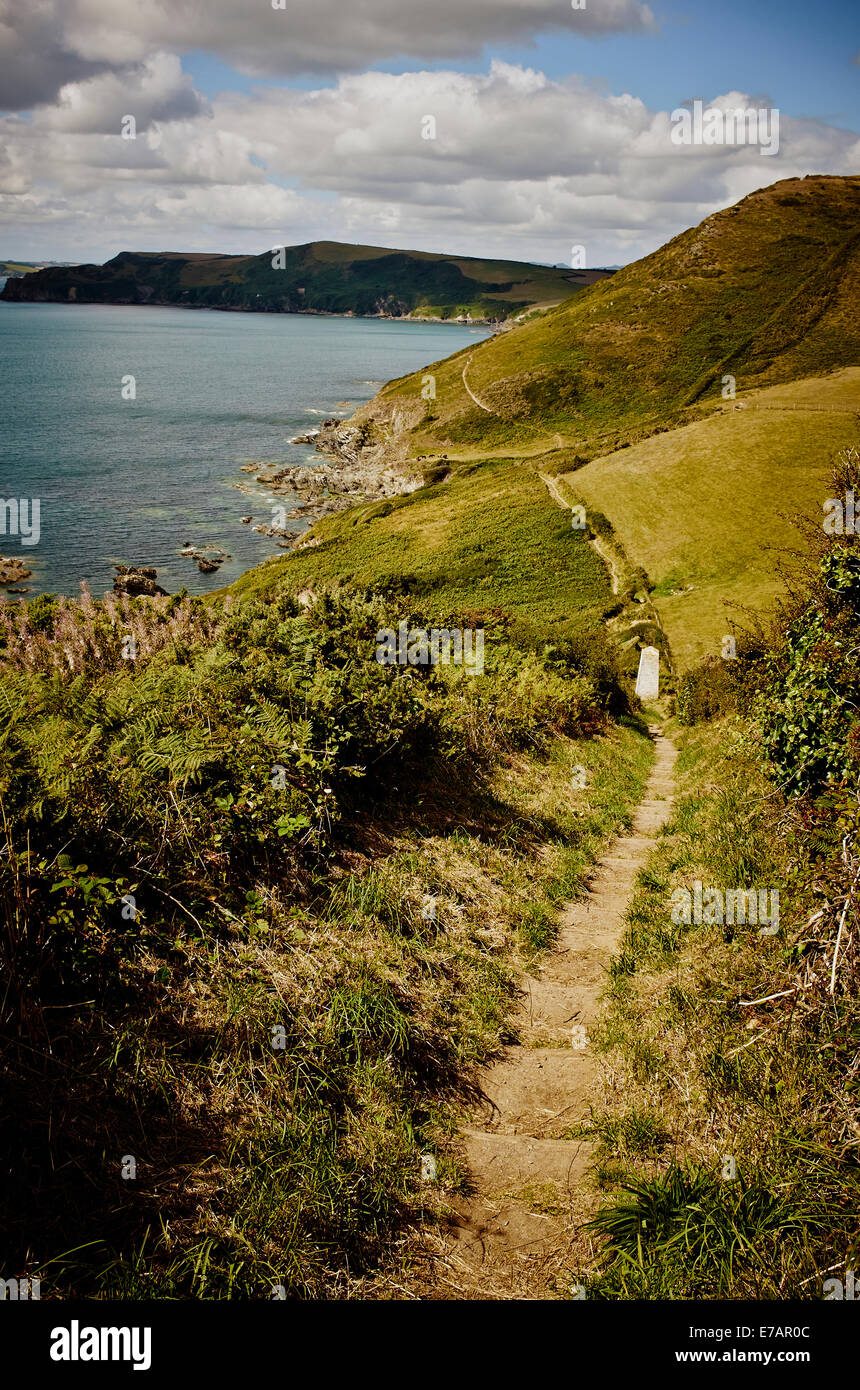 South West Coast Path, South Cornwall, South West England, UK Stock