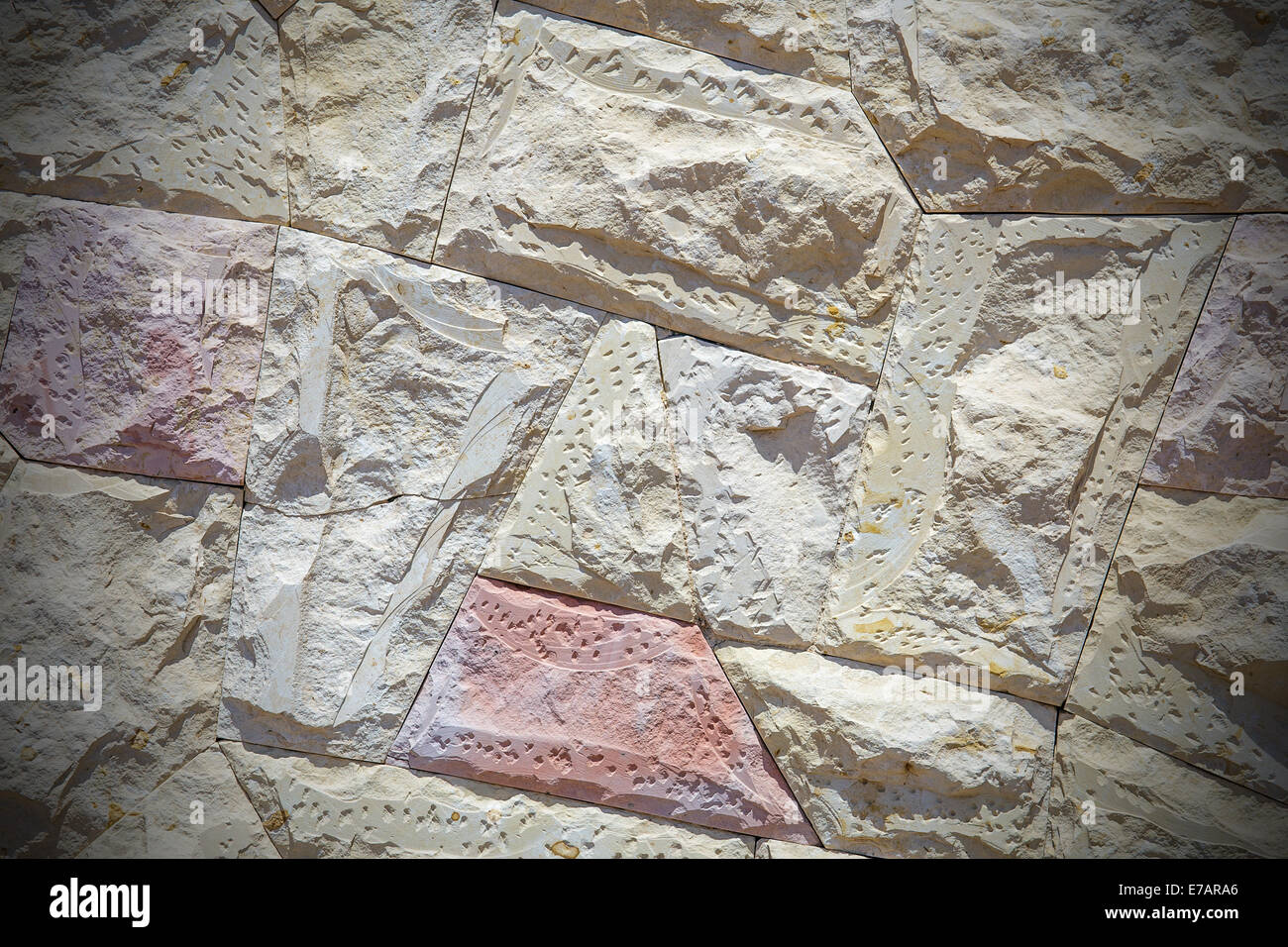 Wall of sandstone blocks for background or texture Stock Photo