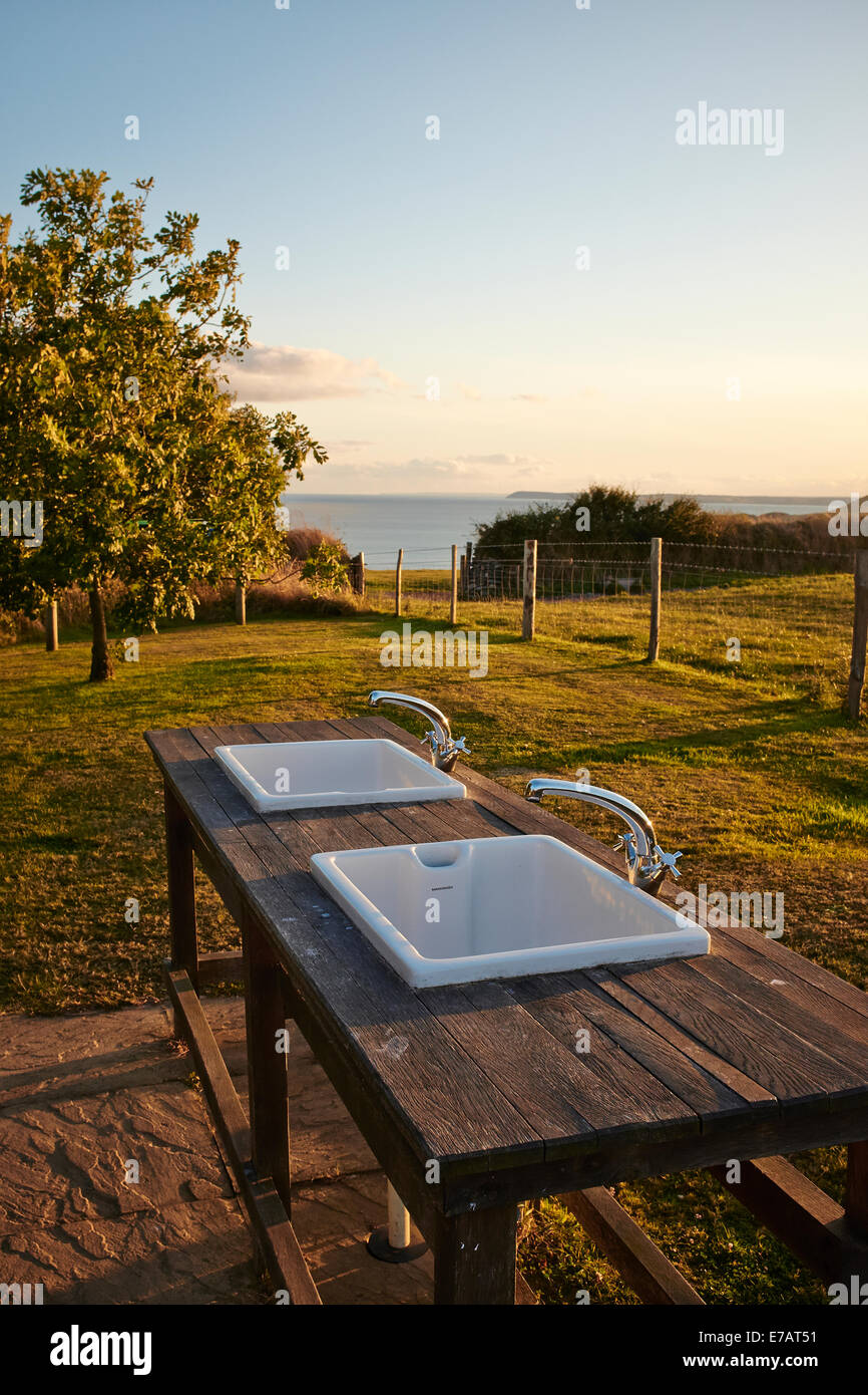 Outdoor wash basins. Stock Photo