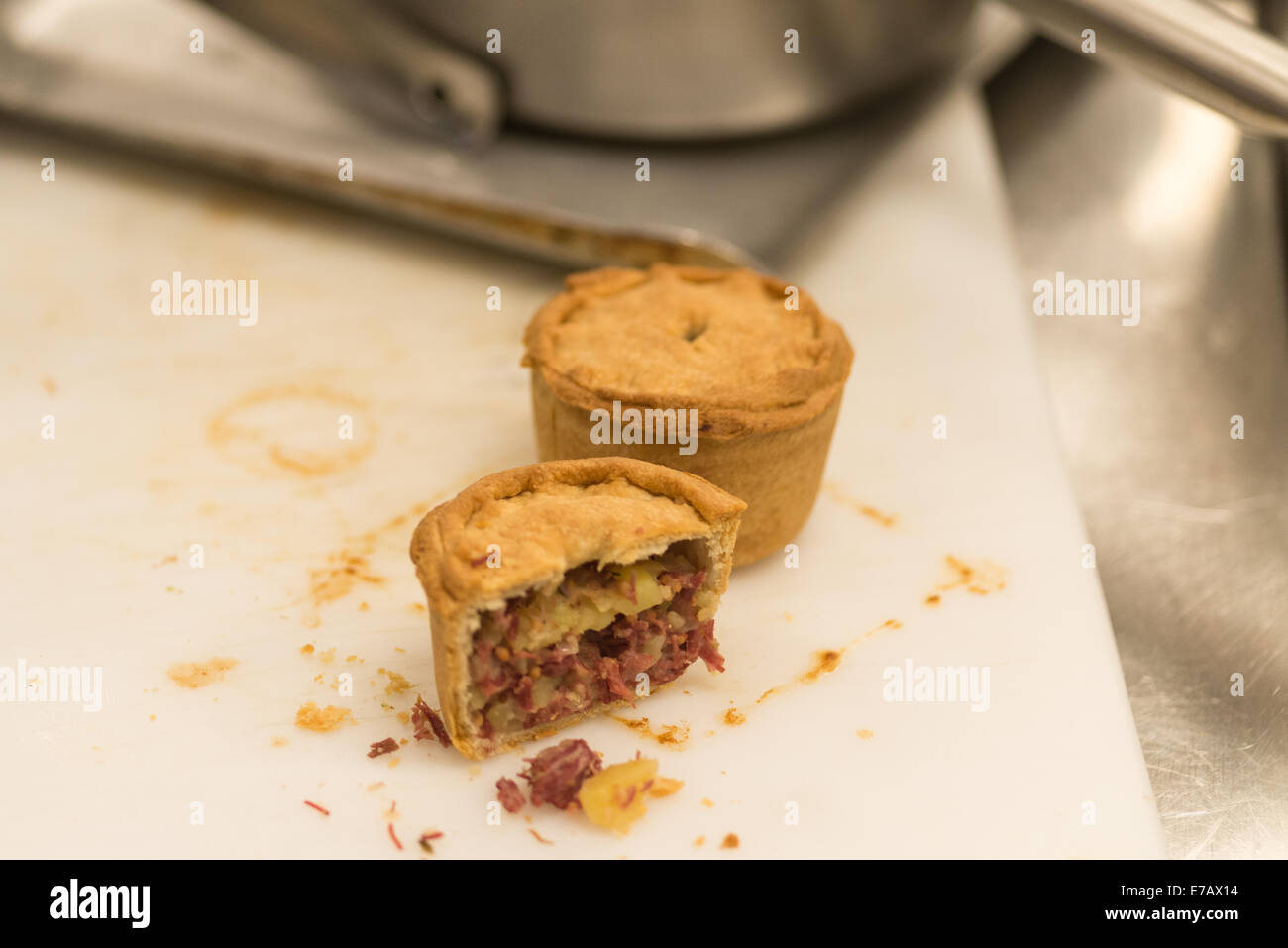 PIE, pork, pie, meat pie, corned beef ,homemade, macro Stock Photo Alamy