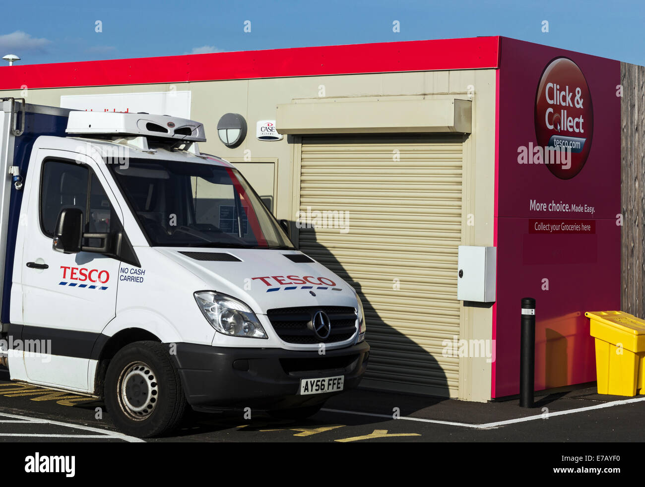 Tesco delivery van at Click and Collect point Stock Photo Alamy