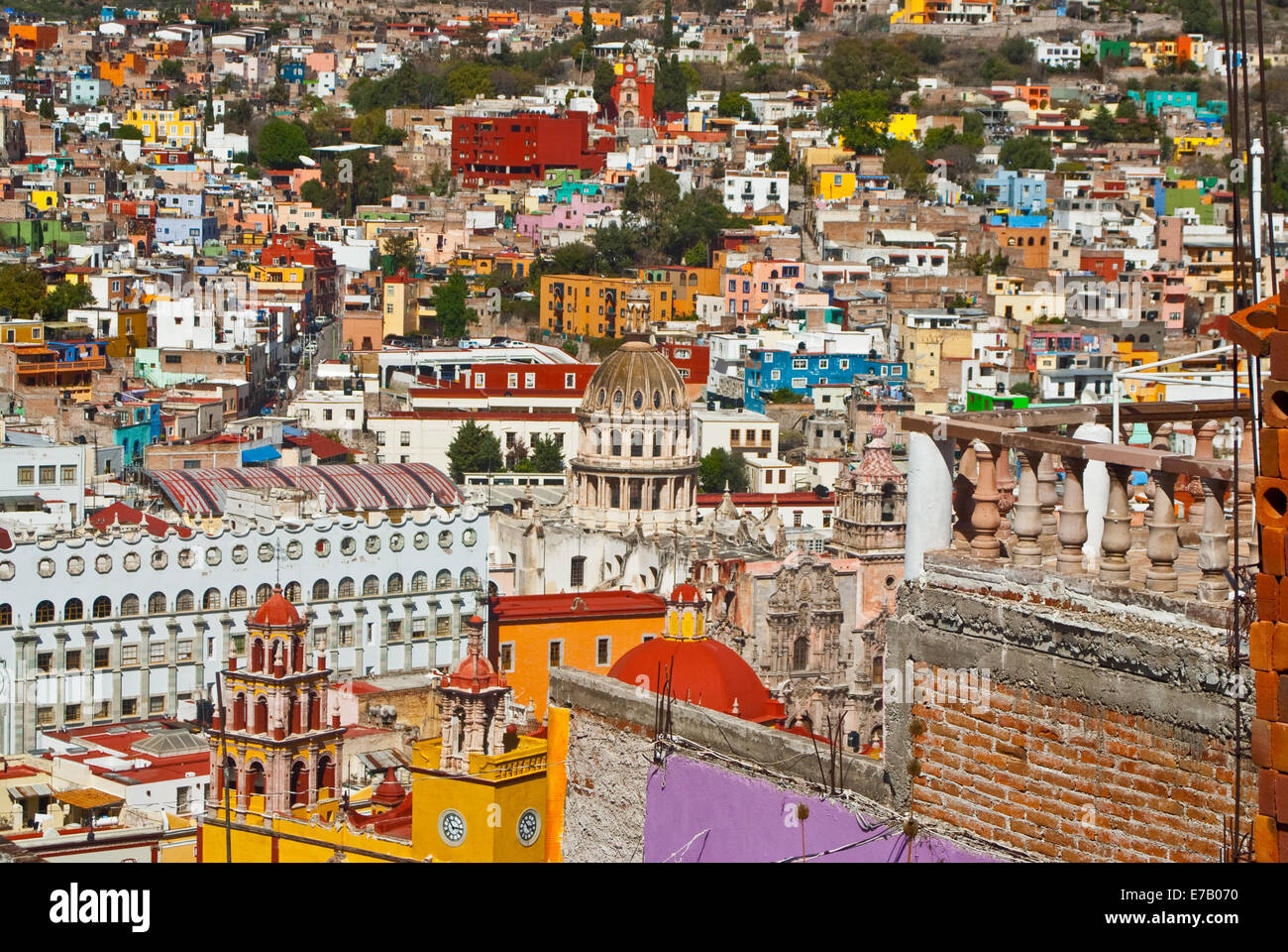 GUANAJUATO, MEXICO - : Guanajuato World Heritage Site, historic city view of 16th century buildings and houses. Stock Photo
