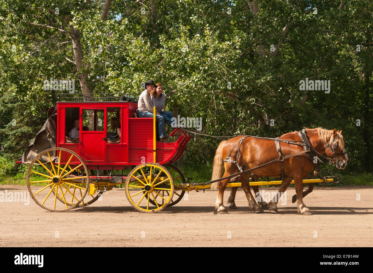 Horse drawn carriage stage coach hires stock photography and images