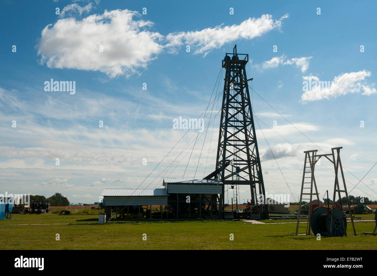 Elk203-5478 Canada, Alberta, Devon, Canadian Petroleum Discovery Center, drilling rig derrick Stock Photo