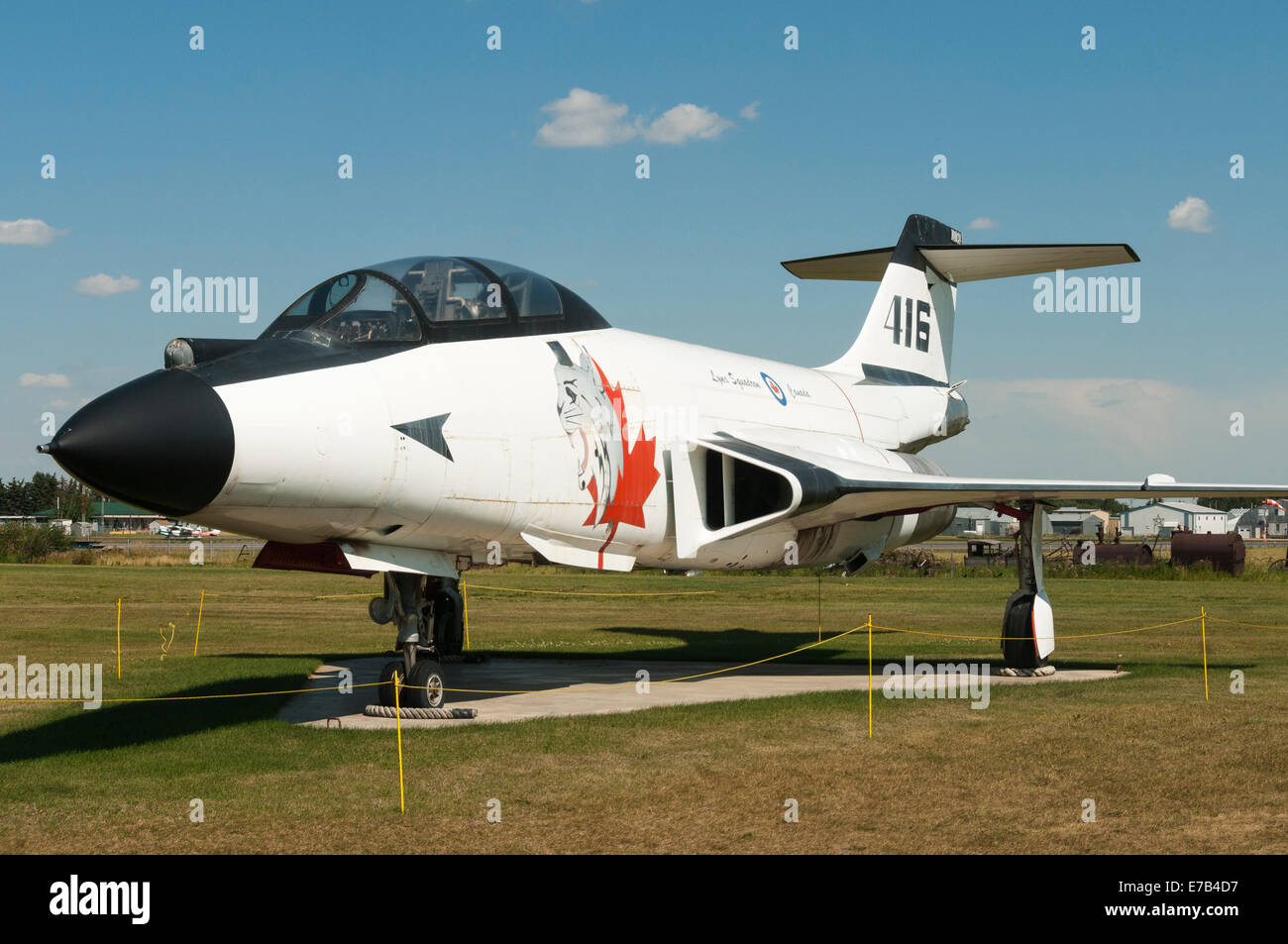 Elk203-5699 Canada, Alberta, Wetaskiwin, Reynolds-Alberta Museum, vintage fighter jets Stock Photo