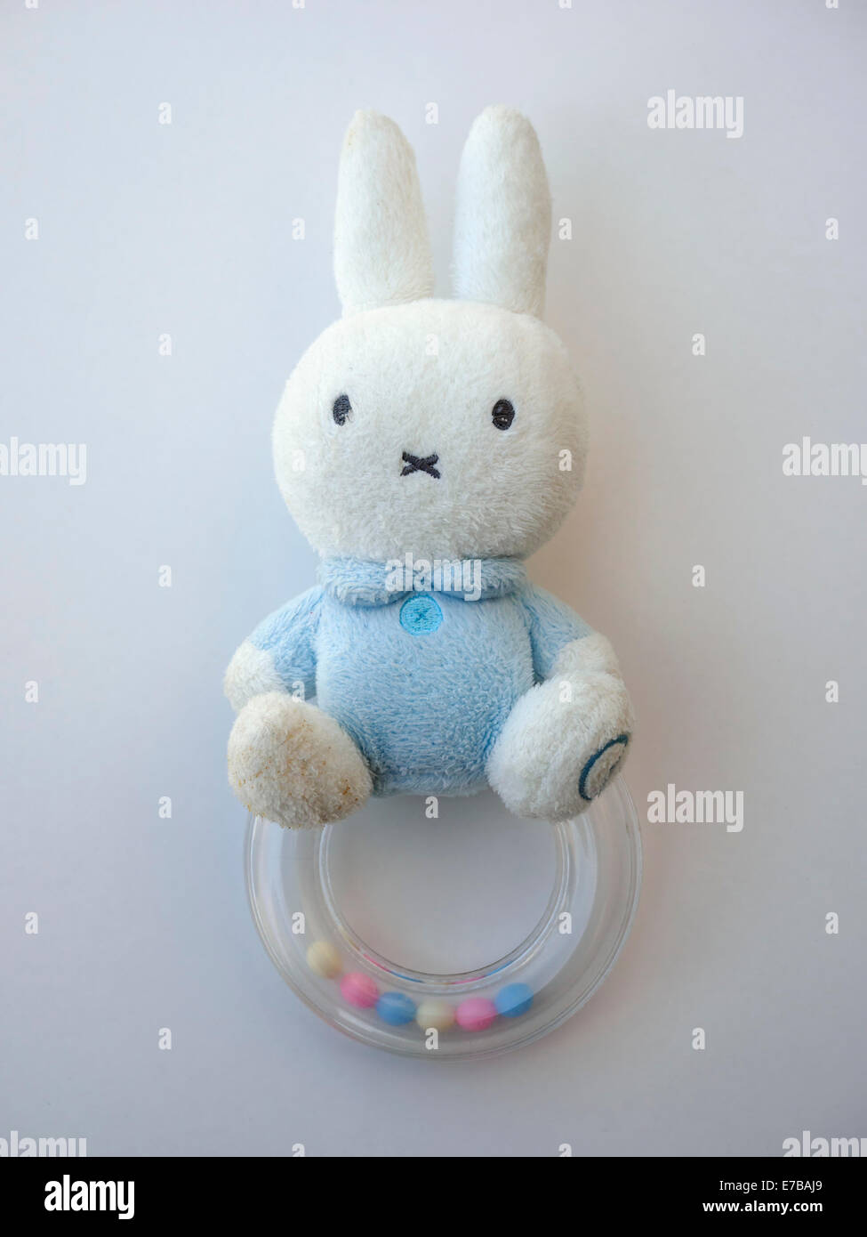 Cute Miffy baby toy cut out isolated on white background Stock Photo