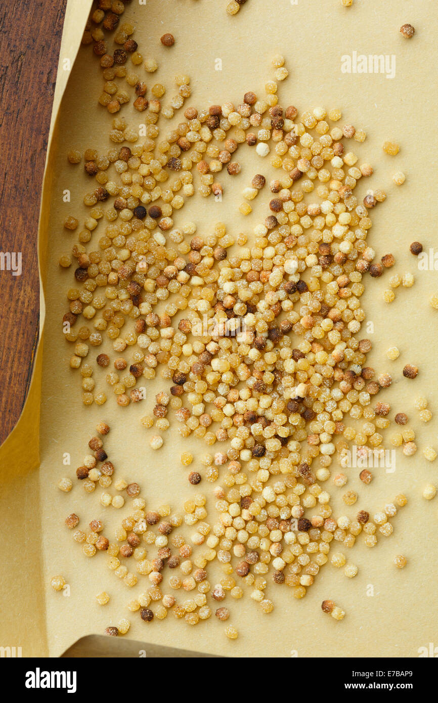 Fregola, durum wheat semolina pasta from Sardinia, Italy Stock Photo