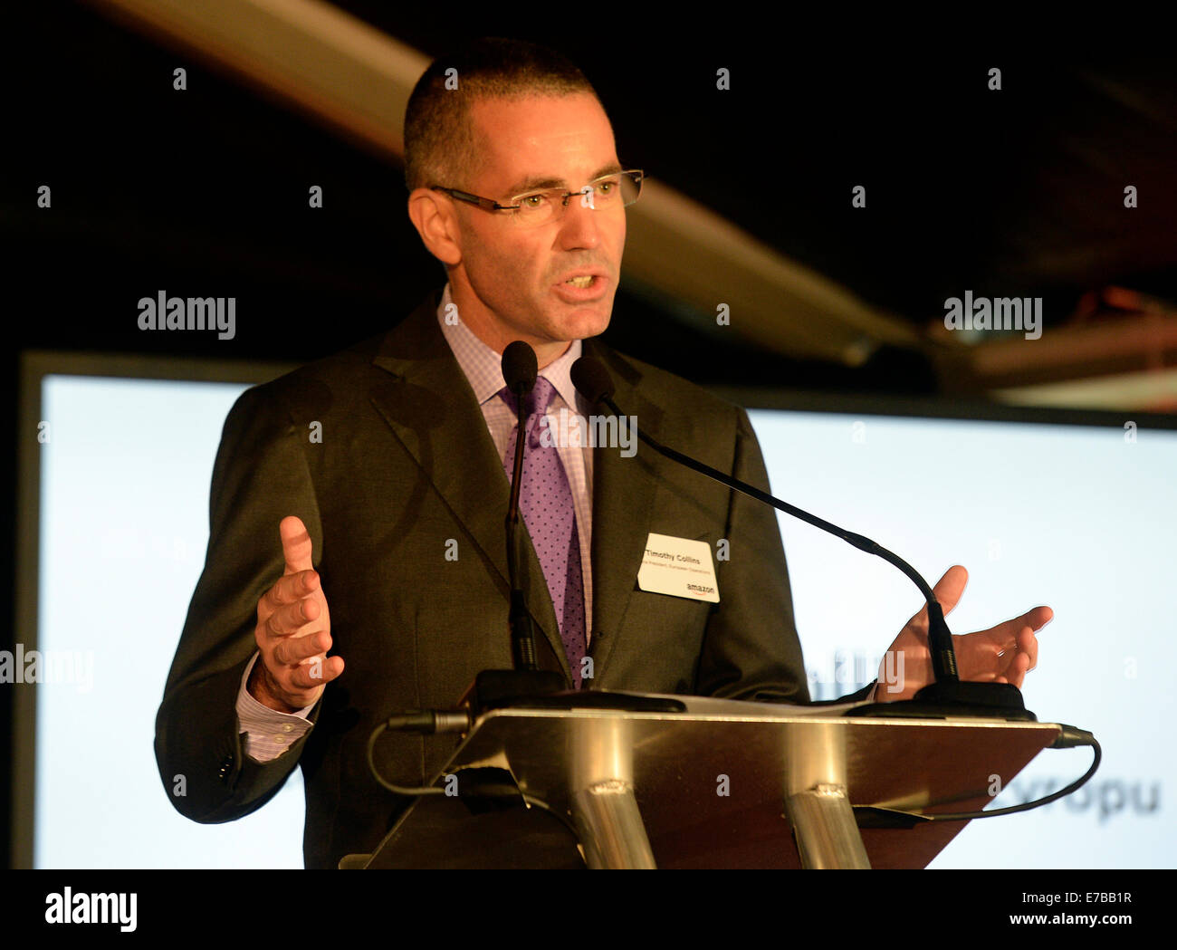 Amazon vice president for Europe Timothy Collins saved a commemorative