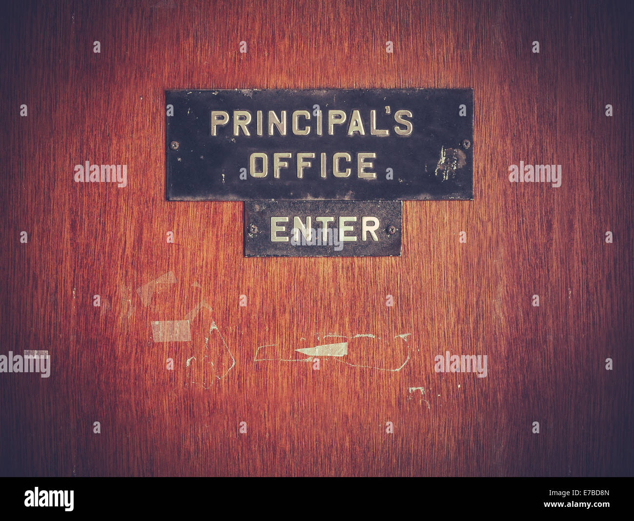Principal's Office Door At A Public School Stock Photo