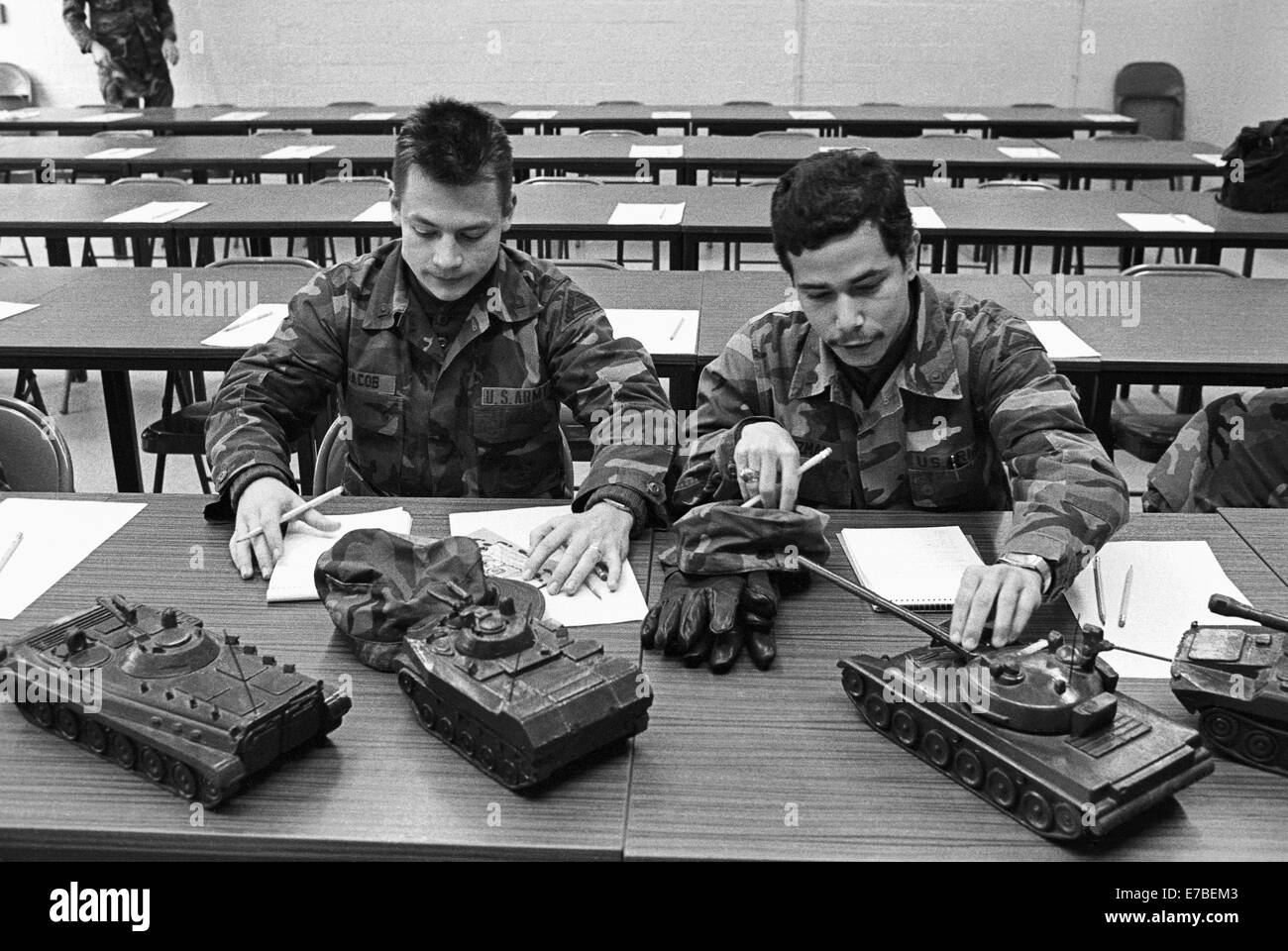 U.S.Army in Germany, Foreign Materials Training Detachment (FMTD) at Grafenwoehr, recognition of Soviet armored vehicles Stock Photo