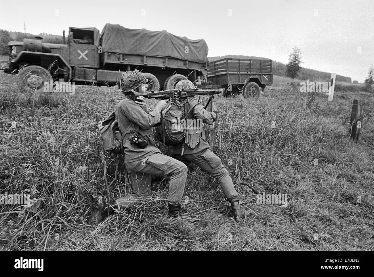 NATO exercises in Germany, German Army soldiers (September 1986) Stock Photo