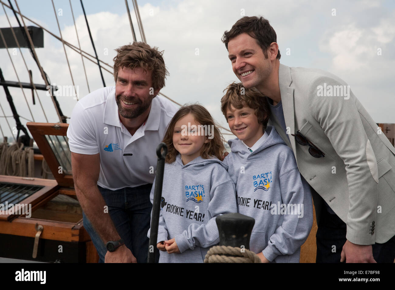Matt Baker, TV presenter  and Iain Percy open the Southampton boat show 2014. Stock Photo
