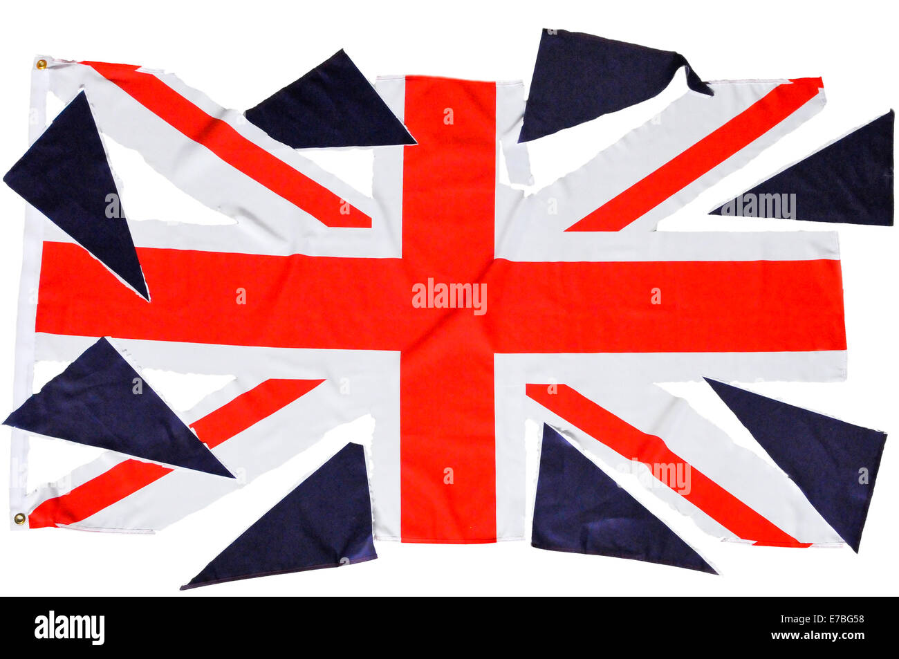 Scottish Saltire cut out from the Union Flag, to symbolise Scottish Independence Stock Photo