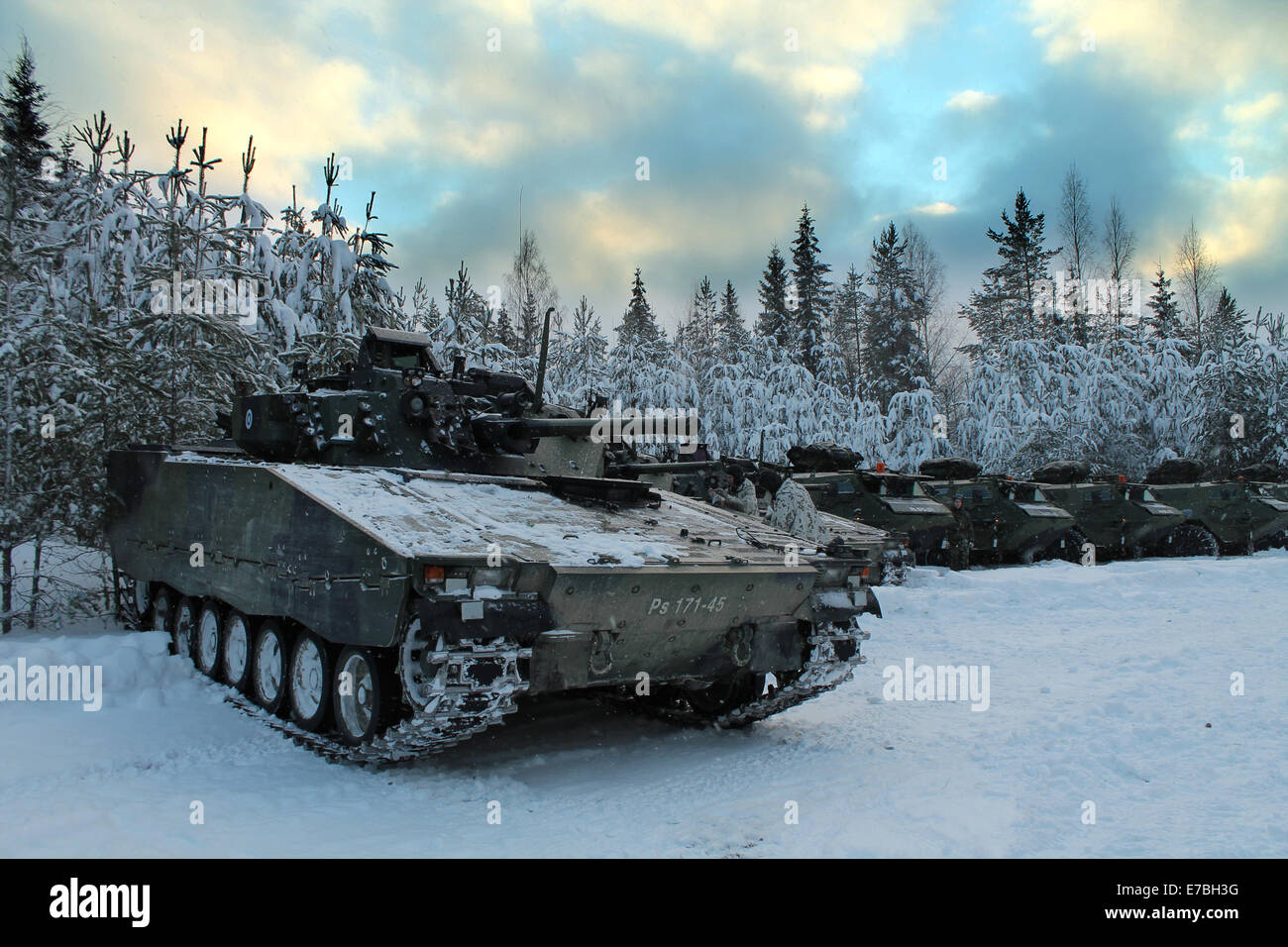 Finnish Defence Forces' army CV90 tank Stock Photo