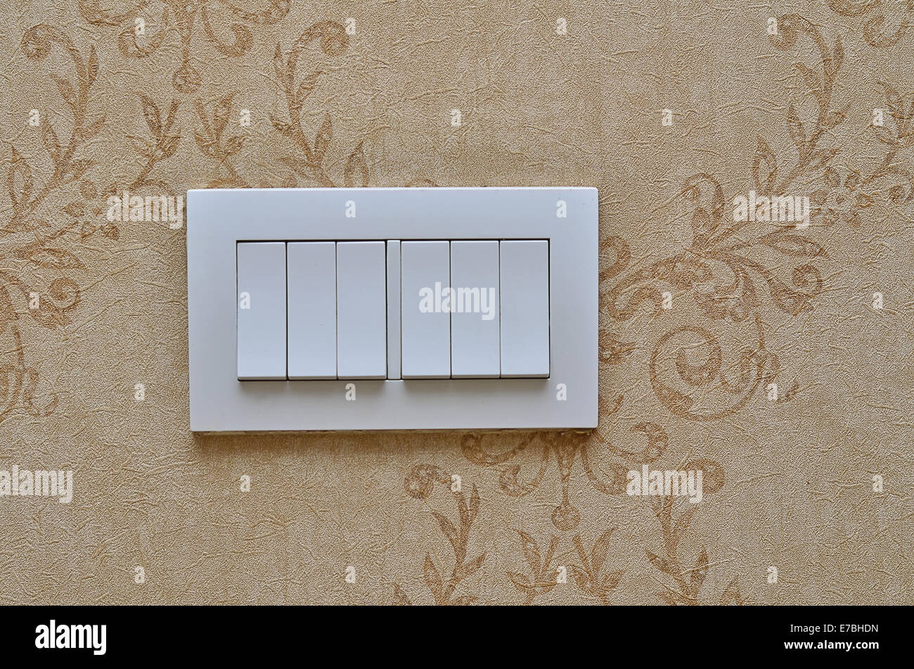 An electric board with all switches turned off Stock Photo - Alamy