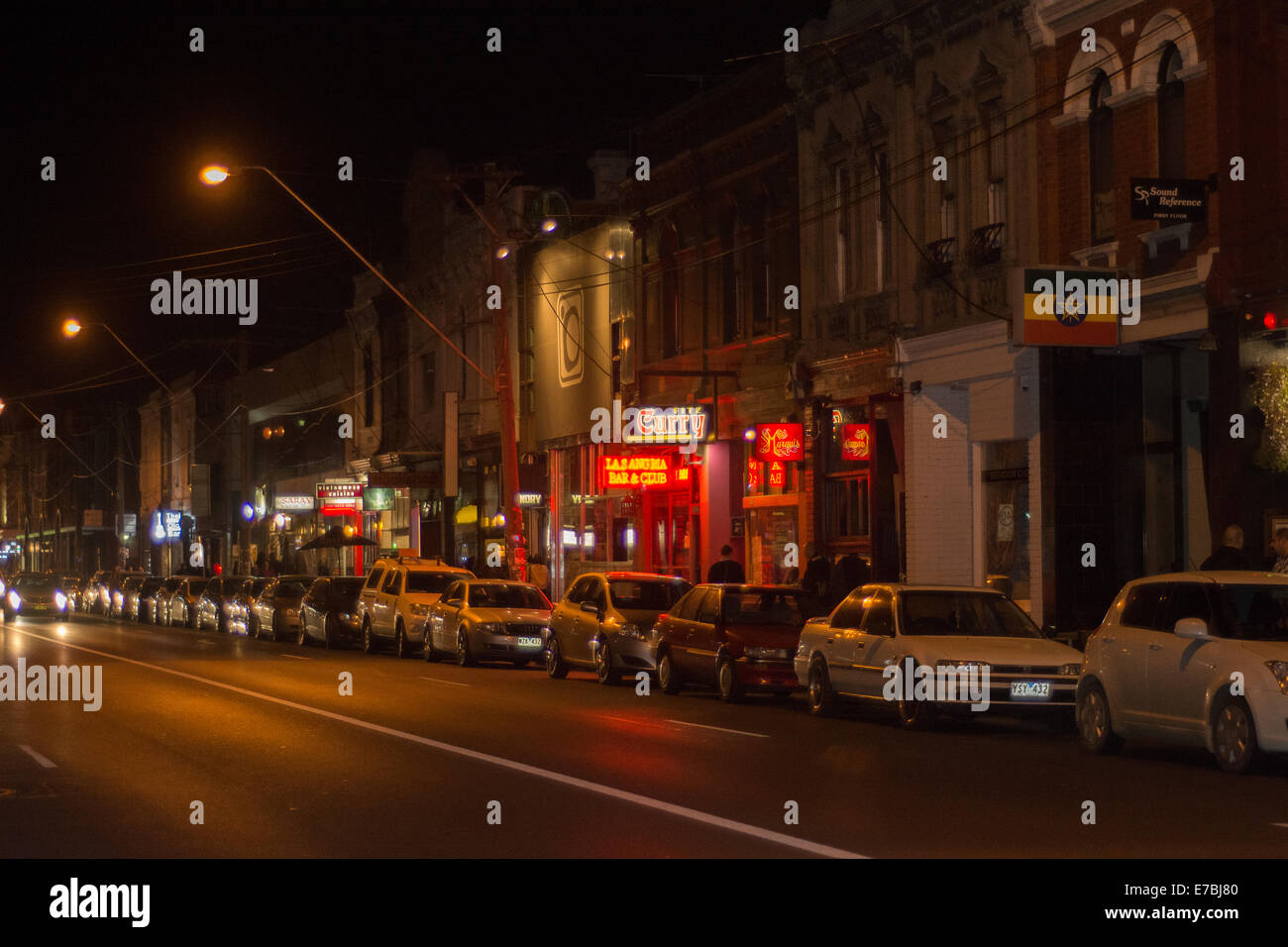 Johnston Street Fitzroy at Night Melbourne Australia Stock Photo Alamy