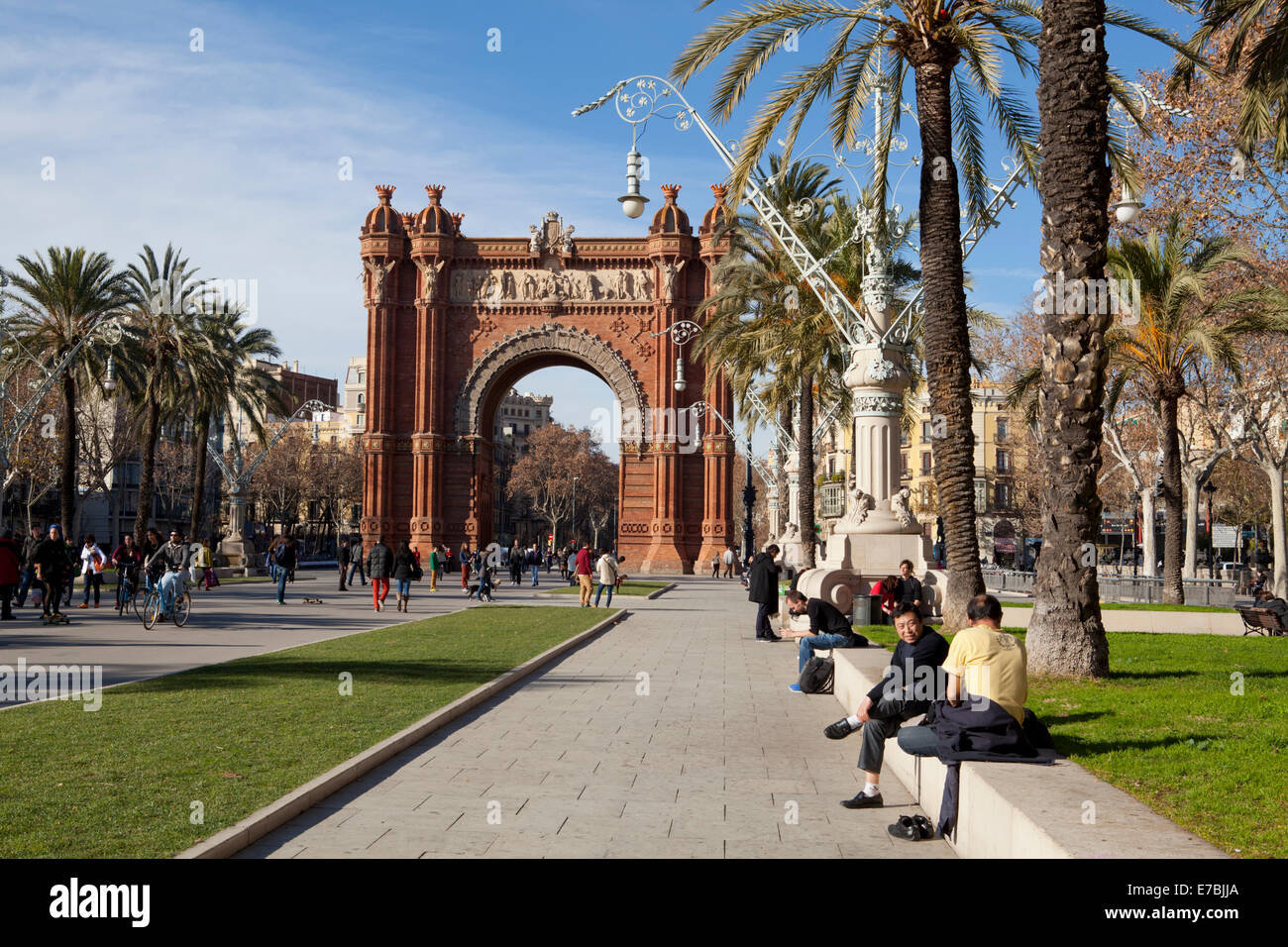 Detail of the Arc de Triomf in Barcelona, Catalunia, Spain Stock Photo