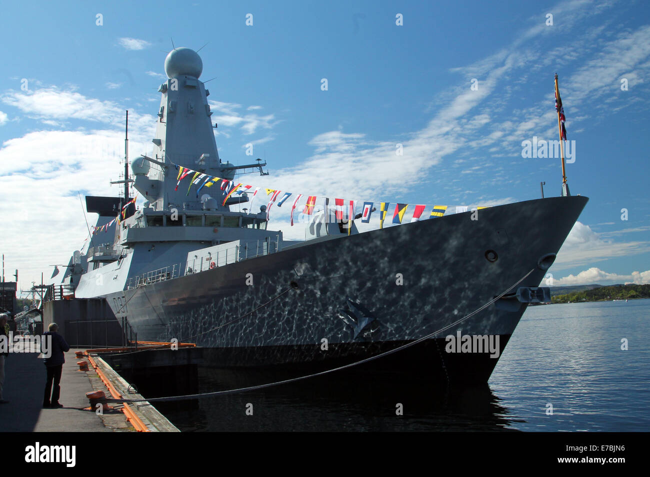 British Royal Navy Ship Duncan in Oslo, Norway Stock Photo