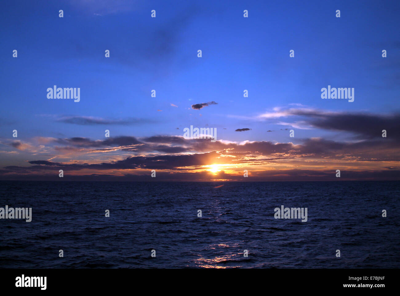 Sunrise in the Atlantic Ocean Stock Photo