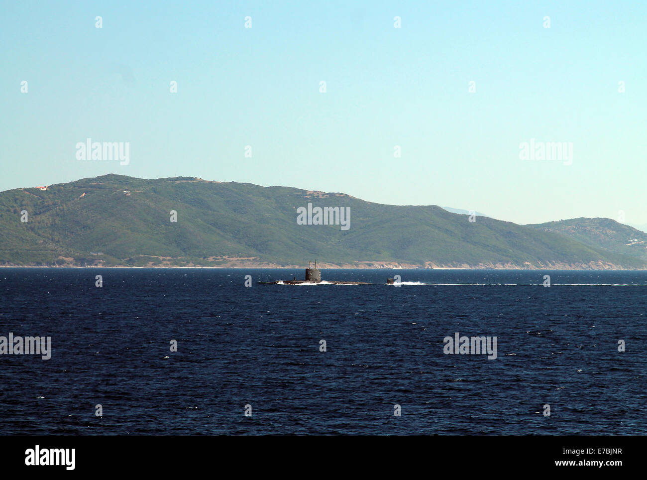British Submarine in the Bay of Gibraltar Stock Photo
