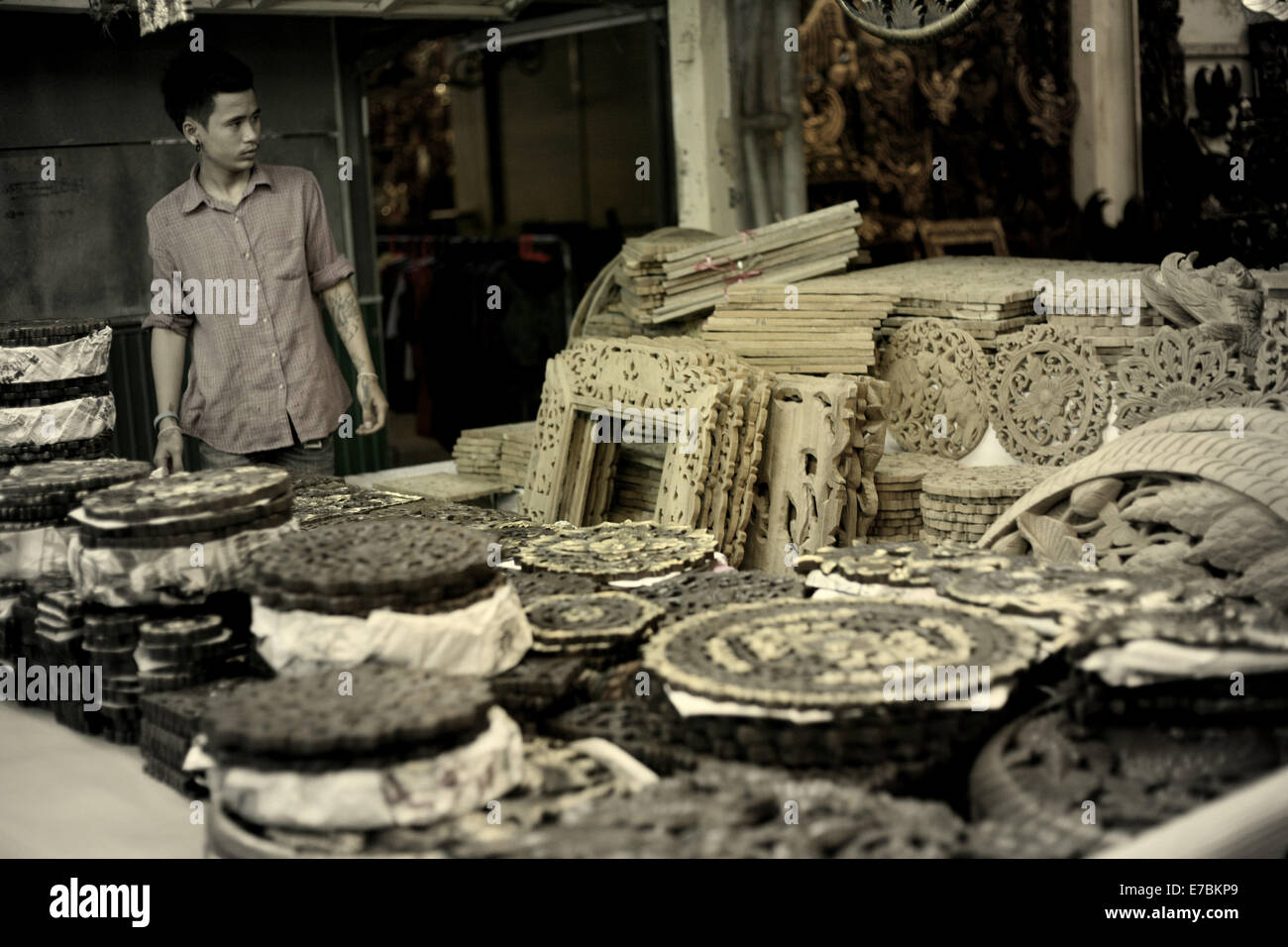 Sept. 12, 2014 Mae Sot, Thailand Handcraft for sale in the the