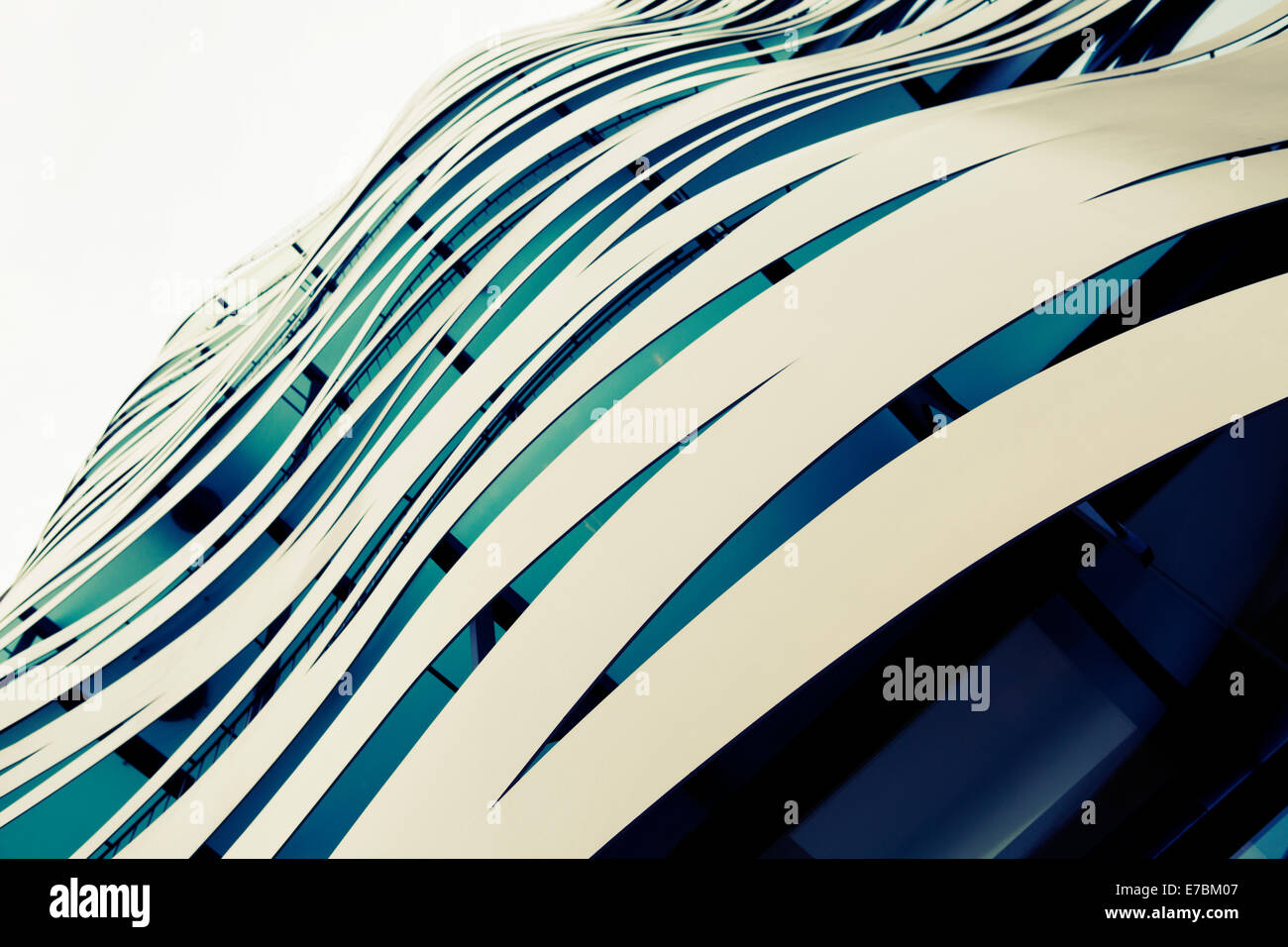 Abstract curved building front cover in Passeig de Gracia, Barcelona, Catalunia, Spain Stock Photo