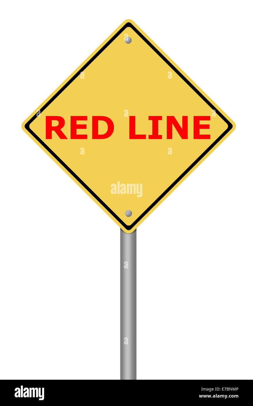 Warning Sign Red Line Stock Photo Alamy