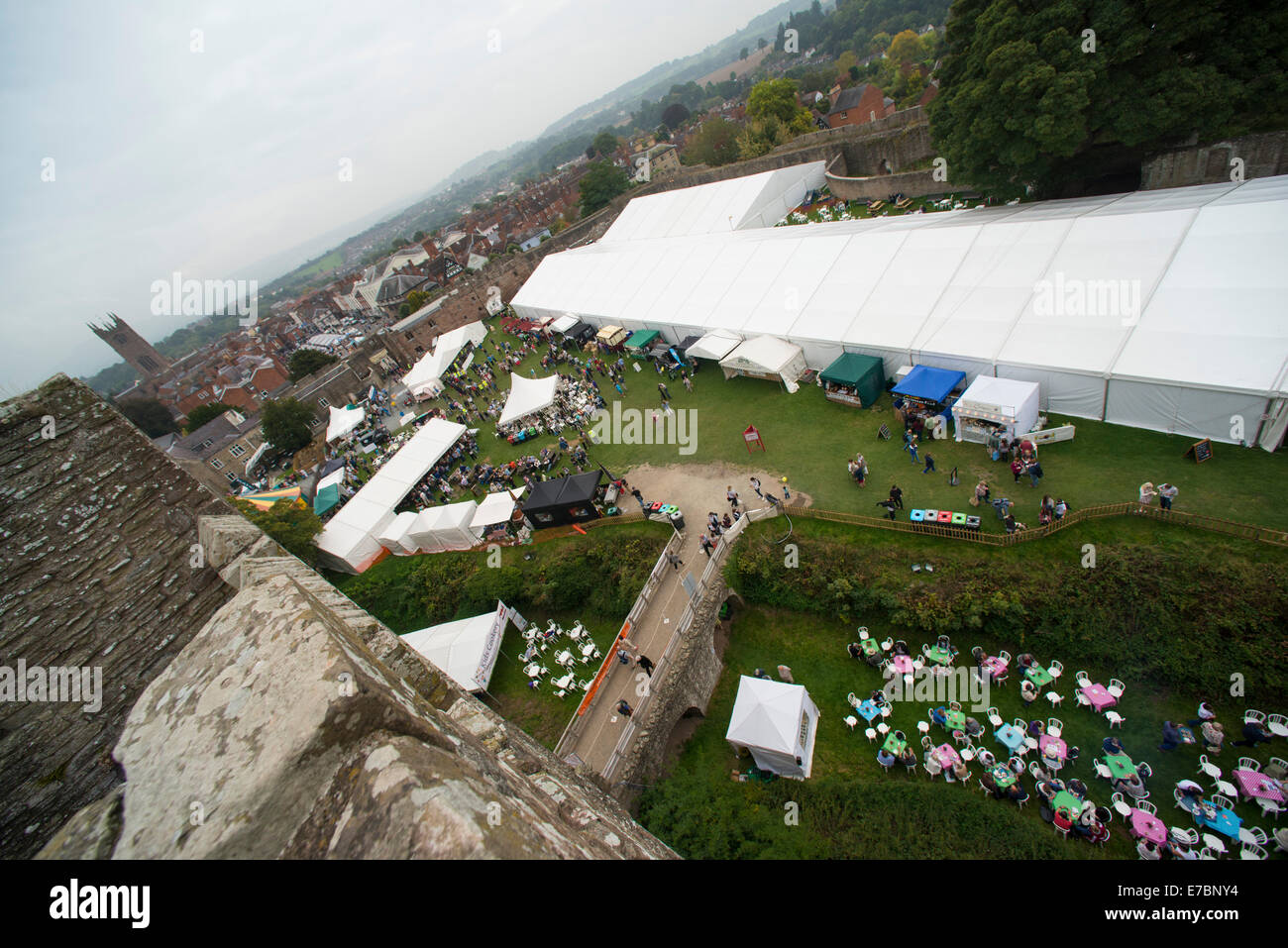 Ludlow, Shropshire, UK. 12th September, 2014. The 2014 Ludlow Food Festival held in the castle grounds, Shropshire, England, Friday 12th September. Stock Photo
