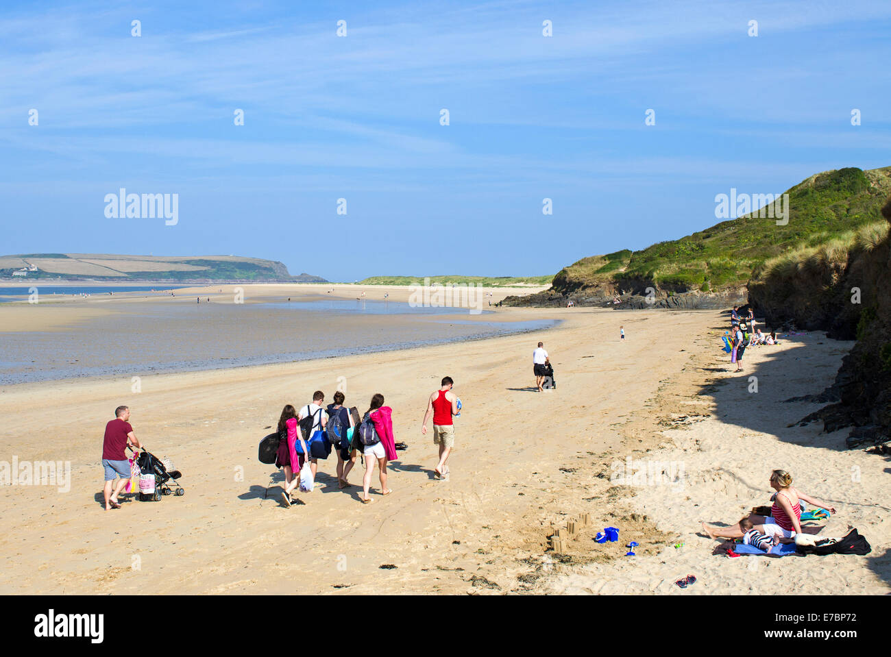 The beach at Rock in Cornwall, UK Stock Photo