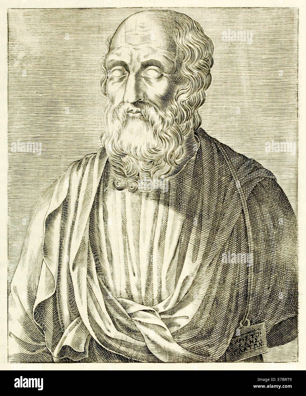 Image from 1594 'True Portraits and Lives of Illustrious Men' by André Thévet (1516-1590). See description for more information. Stock Photo